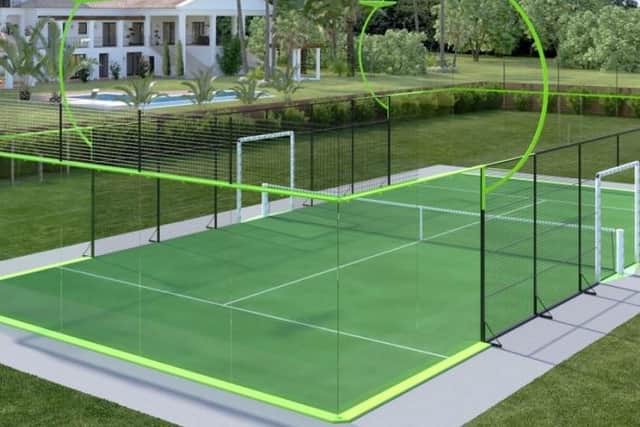 An image submitted to the council by SR Sports Services Ltd shows how the courts are expected to look