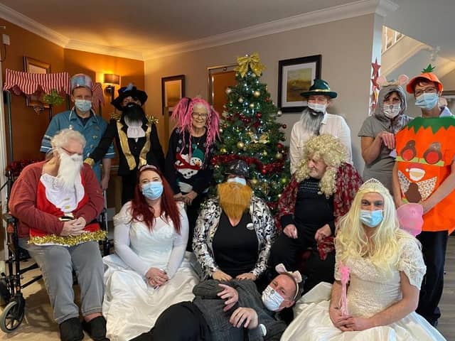 The cast of the panto Cinderella, at Fleetwood Hall