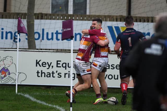 Tom Grimes gave Fylde a flying start with a first-minute try and a first-half hat-trick