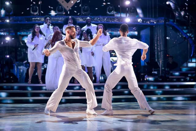 Johannes Radebe and John Whaite during the final of Strictly Come Dancing 2021.