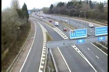 A section of the M55 was closed by police due an "incident" (Credit: National Highways)