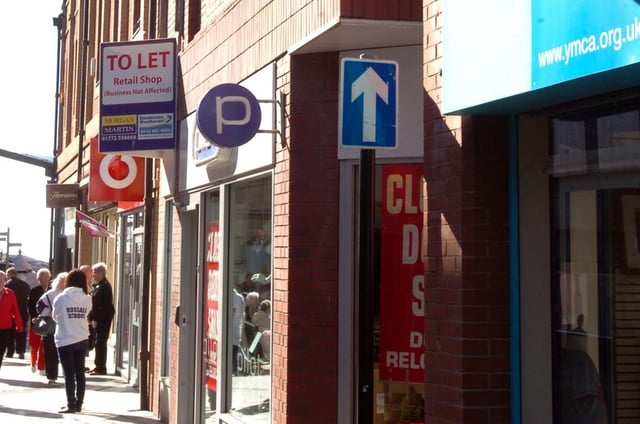 Empty shops in Blackpool town center were to be adorned with event posters as a promotional tool to entice department stores to return to the seaside resort