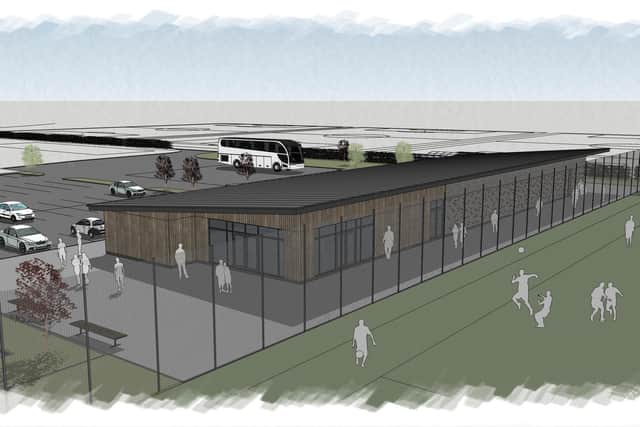 A CGI of how the new pavilion and changing rooms will look