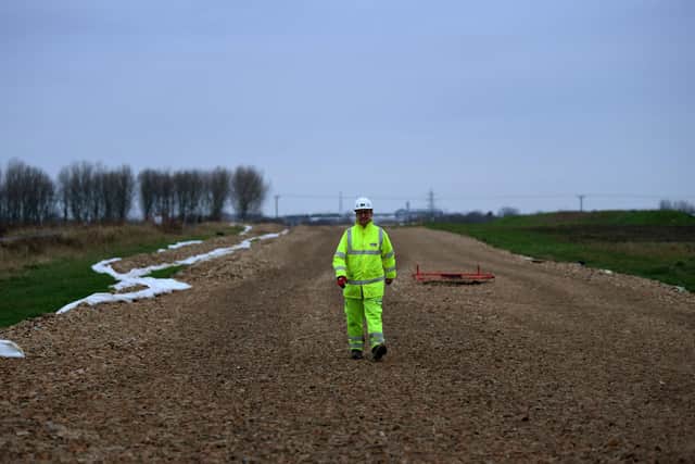 Phil Whalley, Lancashire County Council's project manager for the new road, at the site of the construction works