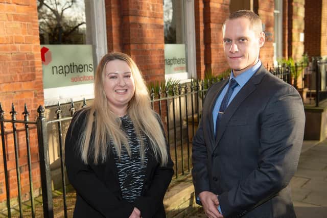 Alexandra White and Mark Townsend who have joined Napthens