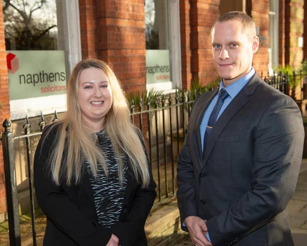 Alexandra White and Mark Townsend who have joined Napthens