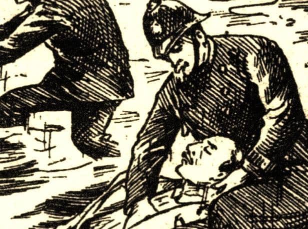 The plucky constable dragged the body to shore