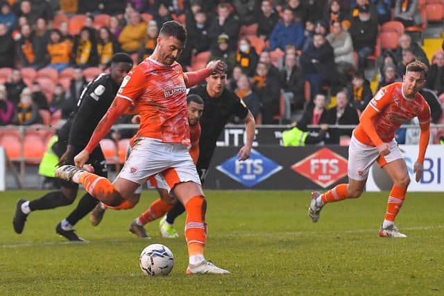 Gary Madine's penalty earned Blackpool a crucial win