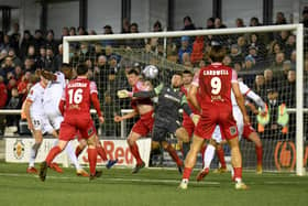 AFC Fylde had been anxious to avenge their Boxing Day defeat by Chorley
Picture: STEVE MCLELLAN