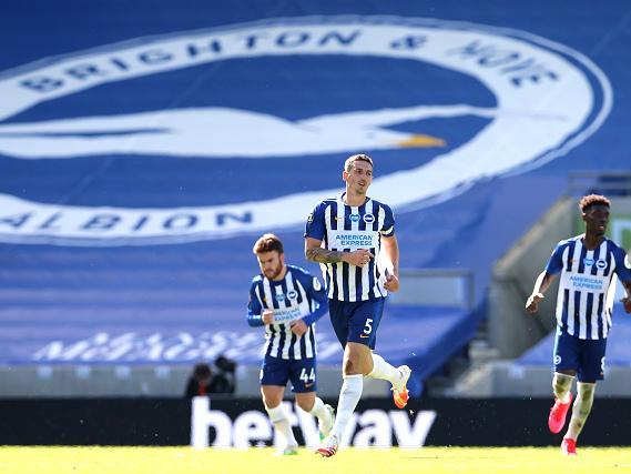 Seems to get better each season and Brighton's best player this campaign. Defensively sound and distribution from the back has been impressive. Chipped in with three goals, including a very clever quickly taken freekick against Liverpool. Well played. Brighton may well have to bump up his wages once again to keep him next season