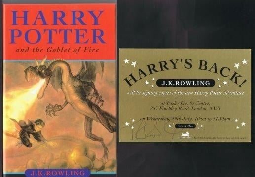 A signed first edition Harry Potter book is on sale at the auction