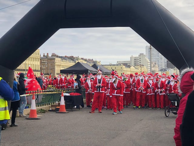 The Santas are assembled and ready to go