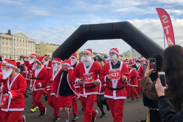 More than 650 people took part in the annual Santa Dash
