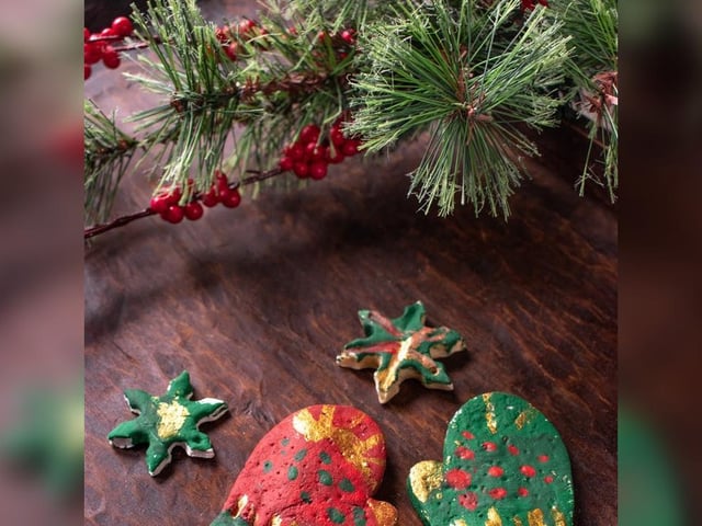 Embellishing the Christmas tree with personal touches is an easy way to make the festivities feel more personal. Homemade decorations can be made easily with salt dough.
The mixture of plain flour, table salt and water is easily mouldable and not too messy. Let little ones let loose before an adult bakes the creations and attaches a string to hang it off the tree with.