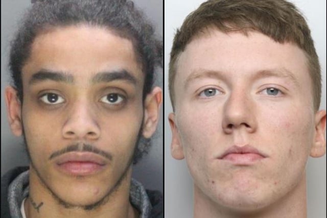 Two members of rival drugs gangs were jailed for a total of 11 years over a drive-by shooting in 2018. A gunshot victim turned up at hospital with a shattered arm after bullets were fired between cars during a high-speed chase through Rushden. KAINE SIMMS, 24, was found guilty of GBH and 23-year-old SAM COLE (right) admitted possession of a firearm.