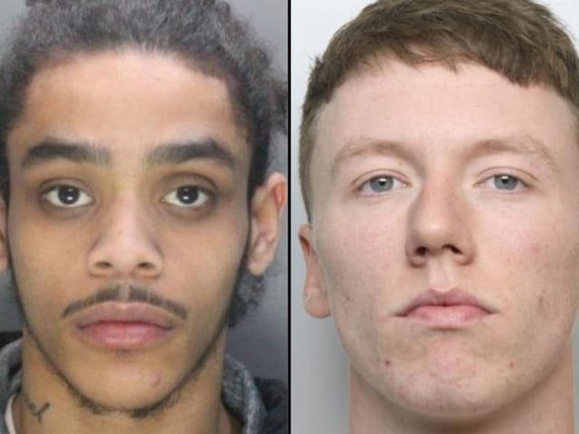 Two members of rival drugs gangs were jailed for a total of 11 years over a drive-by shooting in 2018. A gunshot victim turned up at hospital with a shattered arm after bullets were fired between cars during a high-speed chase through Rushden. KAINE SIMMS, 24, was found guilty of GBH and 23-year-old SAM COLE (right) admitted possession of a firearm.