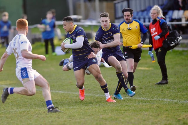 Action from Worthing Raiders' 50-39 win over Dings Crusaders at Roundstone Lane in rugby's National two south / Picture: Stephen Goodger