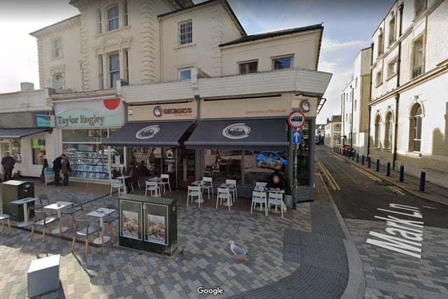 Georgio's Coffee House in Cornfield Road is ranked thirteenth. Picture from Google Street Maps SUS-220215-165448001