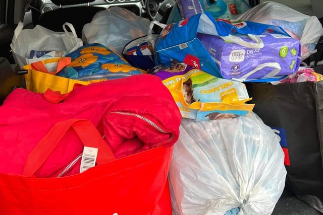 Two car loads were taken by Sarah Ringsell from residents in Wainfleet to a drop-off point at Jollyes pet store in Skegness.