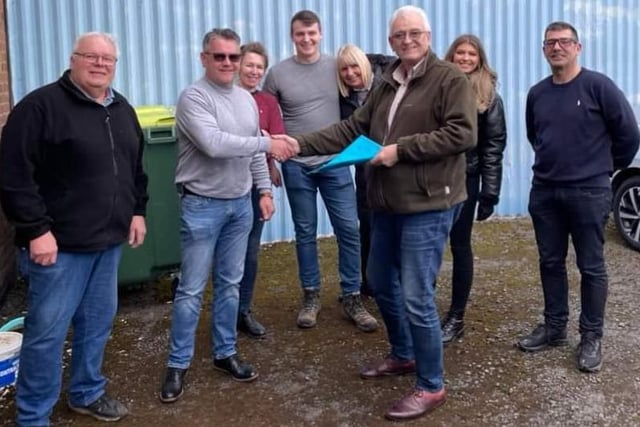 Volunteers delivering items to an international haulage firm in Stallingborough.