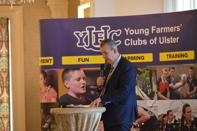 Minister Edwin Poots opening the 2022 YFCU agri-food conference