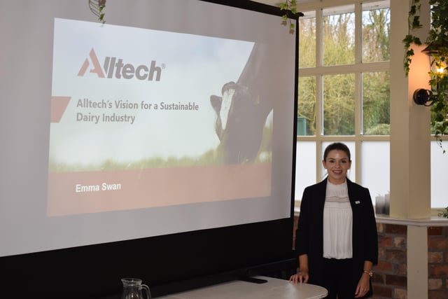 Emma Swann from Alltech presenting a workshop on Alltechs vision for a sustainable Irish dairy industry