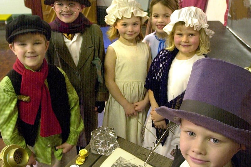 Some of the children from the King Edward VII and Queen Mary Infants School Nativity Play The Magic of Christmas, 2000. From left, Max Mollin, Tristan Corrin,, Jennifer Lees, Mira Houghton , Vicky Hives and Matthew Williams