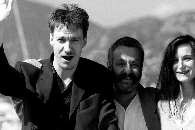 David Thewlis (left) is from Blackpool and is pictured here in May 1993. He was in Cannes with British director Mike Leigh and Katrin Cartlidge for the movie Naked which is where he first rose to prominence. He won the Cannes Film Festival Award for Best Actor for his role in the movie. His most commercially successful roles have been Remus Lupin in Harry Potter and Sir Patrick Morgan in Wonder Woman  Photo: JULIEN/AFP via Getty Images