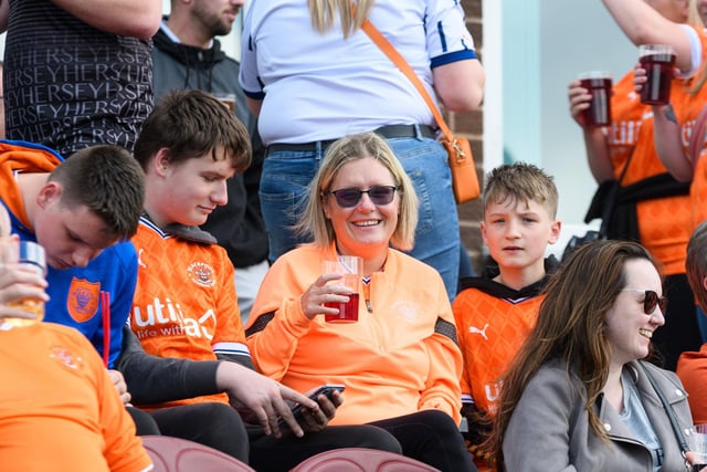 Blackpool fans arrive at Turf Moor ahead of the fixture with Burnley. Photo: Kelvin Stuttard