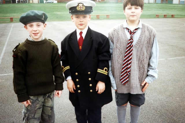 Heyhouses Endowed CE Primary School pupils did a history project on World War Two. (L-R): Anthony Aldersley; Christopher Kitchin and Paul Bannister