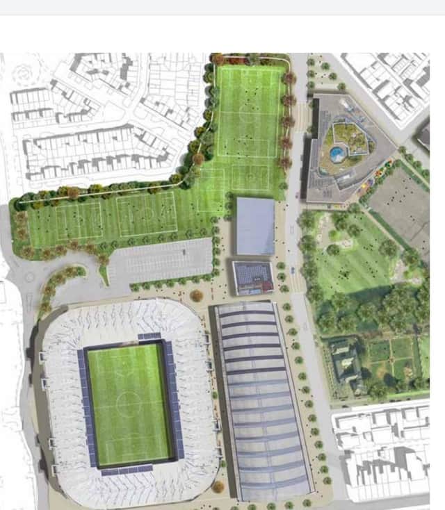 An artist's impression accompanying last May's planning application for the Revoe Sports Village
