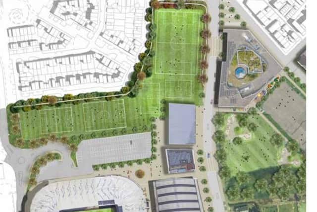 An artist's impression accompanying last May's planning application for the Revoe Sports Village