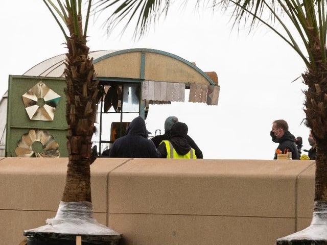 Production staff transform Cleveleys into an alien world