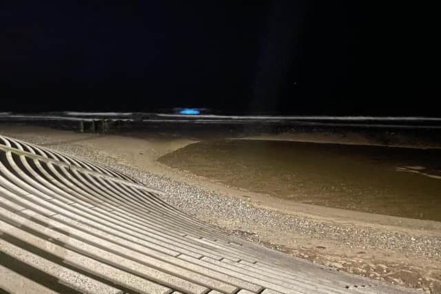 These striking pictures of the bioluminescent tide at Cleveleys was captured by local resident Lynn Redman on Sunday evening (October 8). (Picture by Lynn Redman)