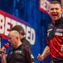 Nathan Aspinall reached the last four of the Betfred World Matchplay in Blackpool in seeing off Chris Dobey Picture: Taylor Lanning/PDC