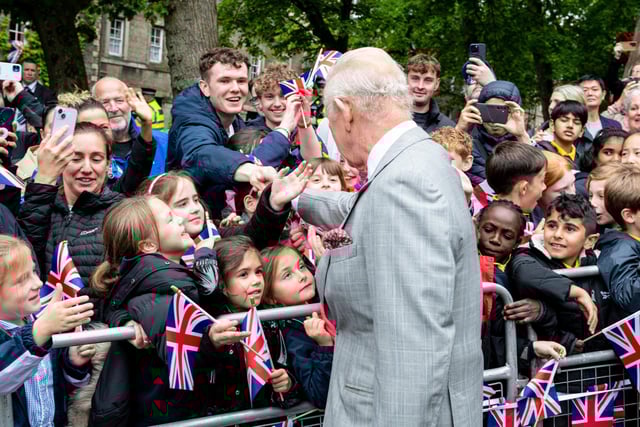 King Charles III meets with members of the public outside Lancaster Castle. Photo: Kelvin Lister-Stuttard.