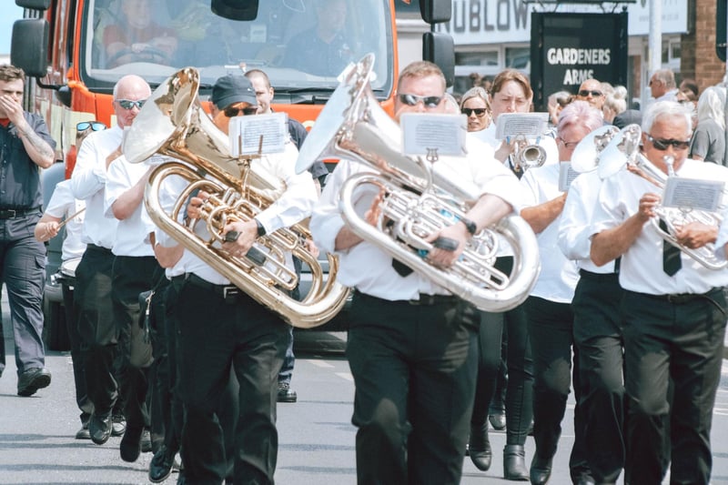 Thornton Cleveleys Band proudly join the procession on Thornton Cleveleys Gala's 125th annoversary
