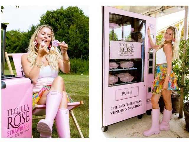 Tasha Ghouri launches the UK’s first Festi-sential vending machine with Tequila Rose.
