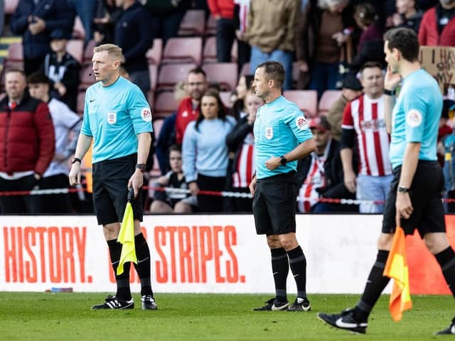 Referee David Webb and his officiating team had an afternoon to forget at Bramall Lane