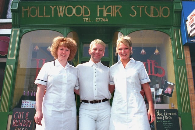 The Hollywood Hair and Nail Studio on Central Drive - Lisa Mahoney, owner Brendan Holland, and Christy Cooper in 1998