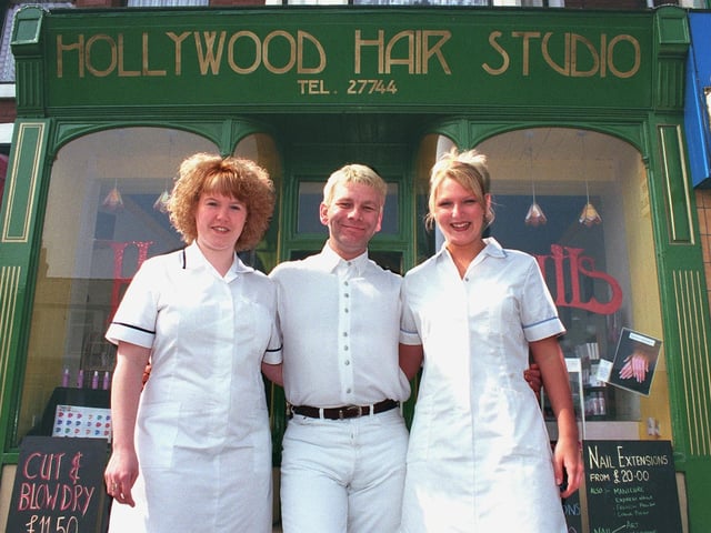 The Hollywood Hair and Nail Studio on Central Drive - Lisa Mahoney, owner Brendan Holland, and Christy Cooper in 1998