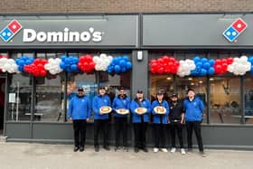 Some of the staff at the new Domino's store in Poulton-le-Fylde