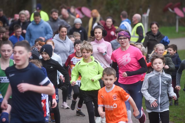 And they're off ... scores of youngsters aged from four to 14 regularly take part in Lytham's Junior Parkrun at Park View 4U