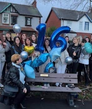 Callum's friends and family marked what would have been his 16th birthday by setting off balloons from his memorial bench at Hope Street Park, St Annes.