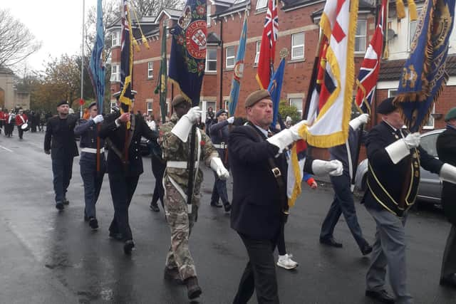 Standards to the fore - Fleetwood's Remembrance Day parade