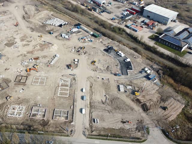 The building site at Bourne Road where 210 homes are to be built on the site of the former ICI power station
