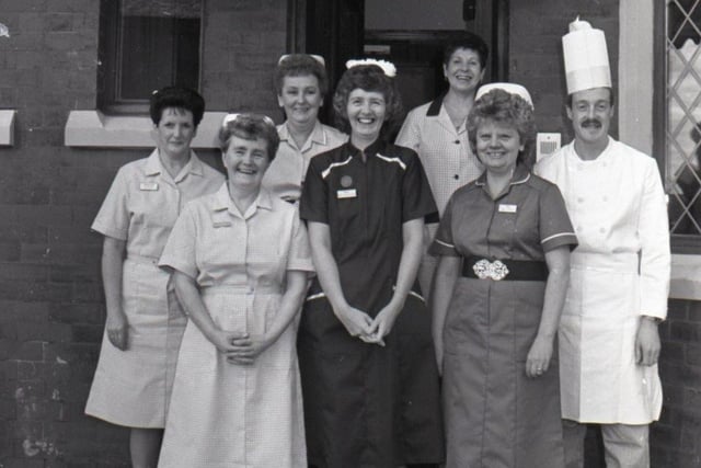 Matron Mrs Ann Heavyside SRN and her staff at the opening of the new Tremayne Nursing Home in Levens Grove