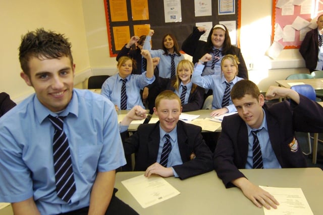 Blackpool FC's Matty Kay with pupils at Collegiate High School in 2005