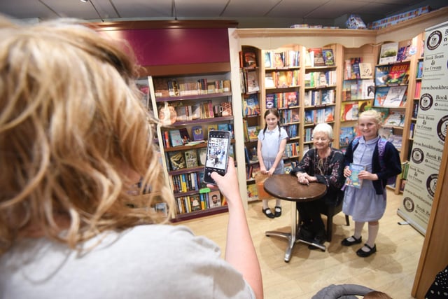 The opportunity to meet author Jacqueline Wilson signs at Book, Bean and Ice Cream in Kirkham made it a real day to remember for her readers.