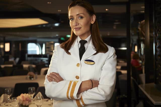 Catherine Tyldesley stars as ship's officer Kate Woods in the new Channel 5 drama The Good Ship Murder (Picture: Channel 5)